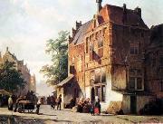 unknow artist European city landscape, street landsacpe, construction, frontstore, building and architecture.068 oil painting reproduction